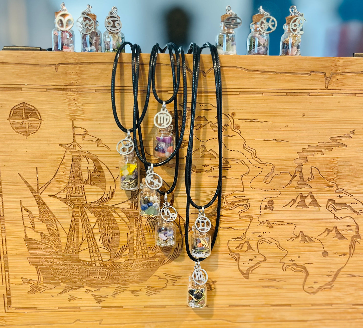 Zodiac Spell Jar Necklaces Witchcraft Supplies